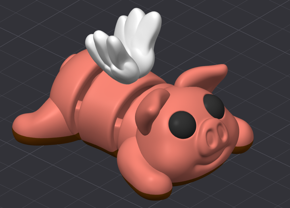 Cute Piglet With Wings model figure